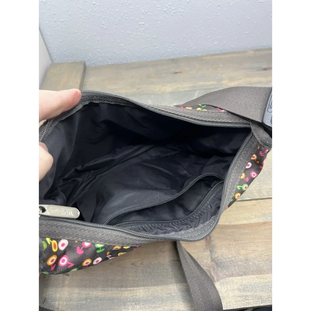 LeSportsac Brown Colorful flowers Dutch Musical Notes Hobo‎ Crossbody Bag